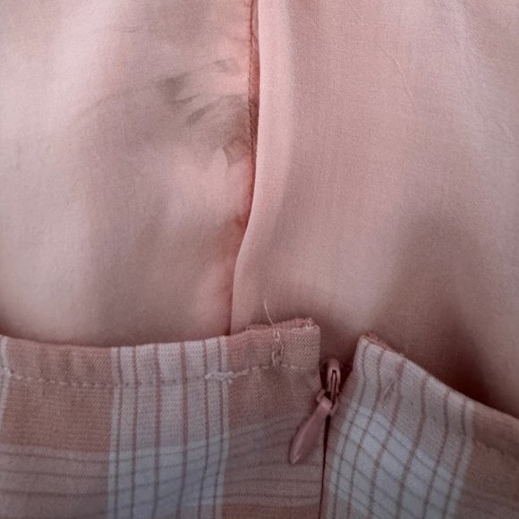 BP, White Pink Gingham Plaid Dress, Size: XS, color: Plaid Light Pink, NWT/ NEW - Picture 8 of 10